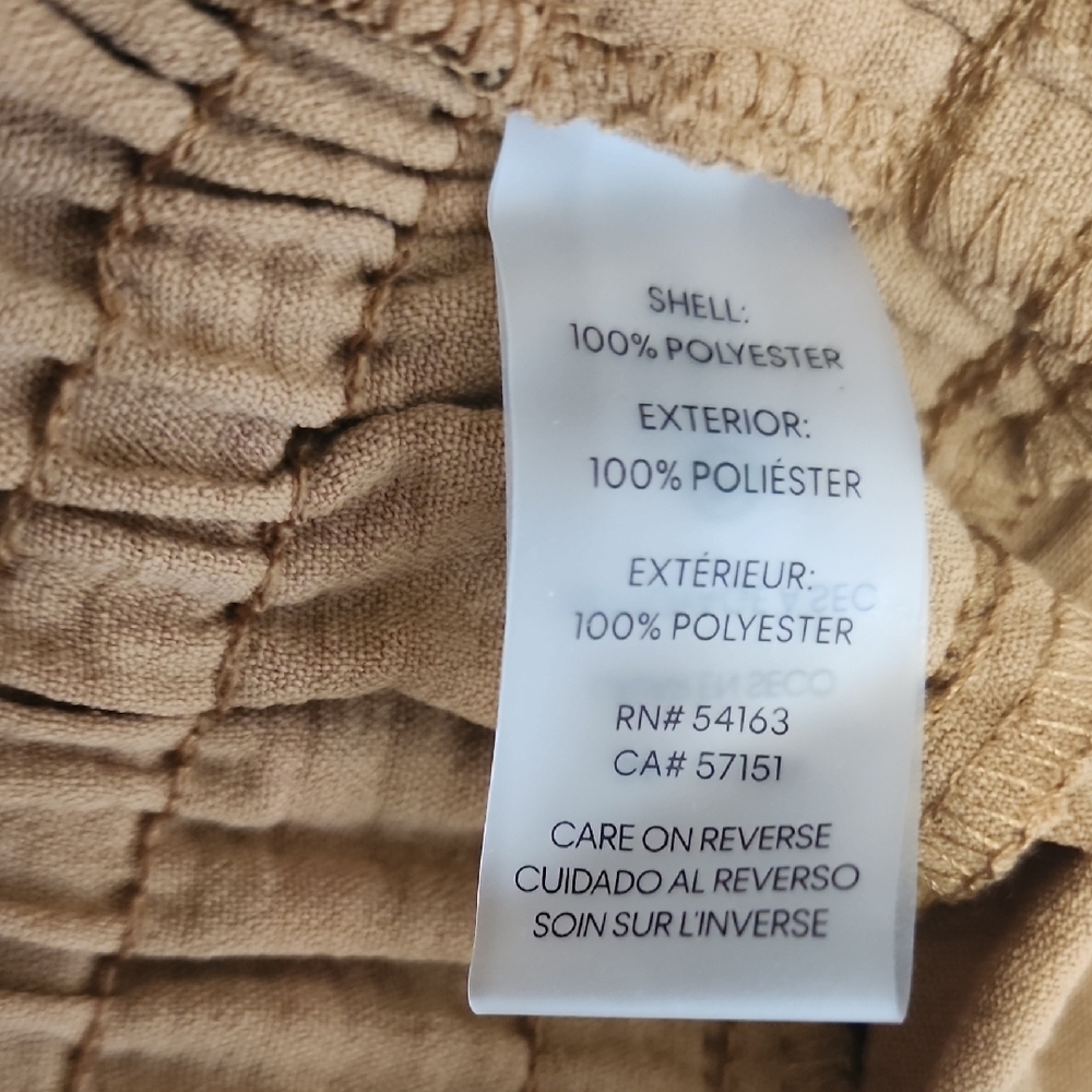 Calvin Klein Taupe V-Neck Long Sleeve Wide-Leg Jumpsuit - Picture 8 of 9